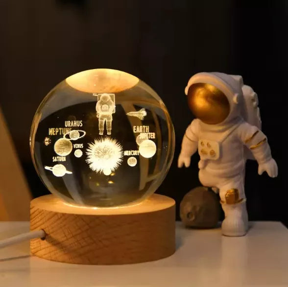Lampara Esfera De Cristal 3D - W.S
