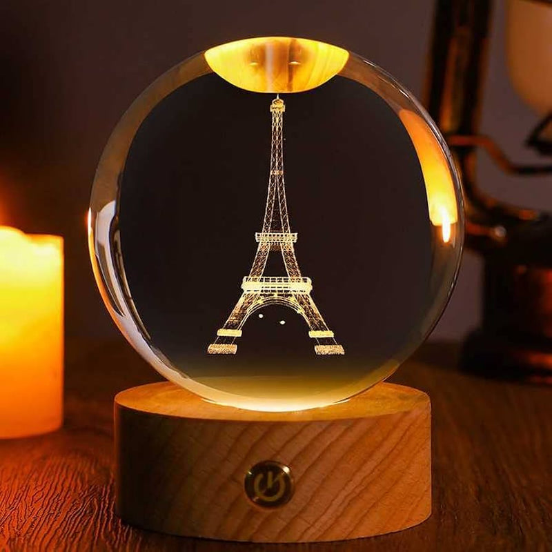Lampara Esfera De Cristal 3D - W.S